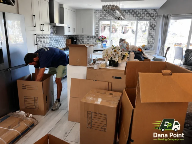 Relocation service packing household belongings for a home move in San Juan Capistrano, CA